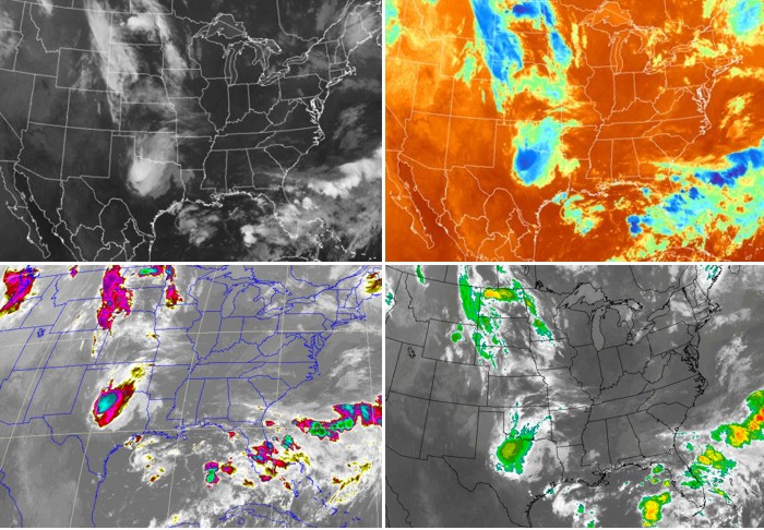 Four different views (enhancements) of the same IR image.